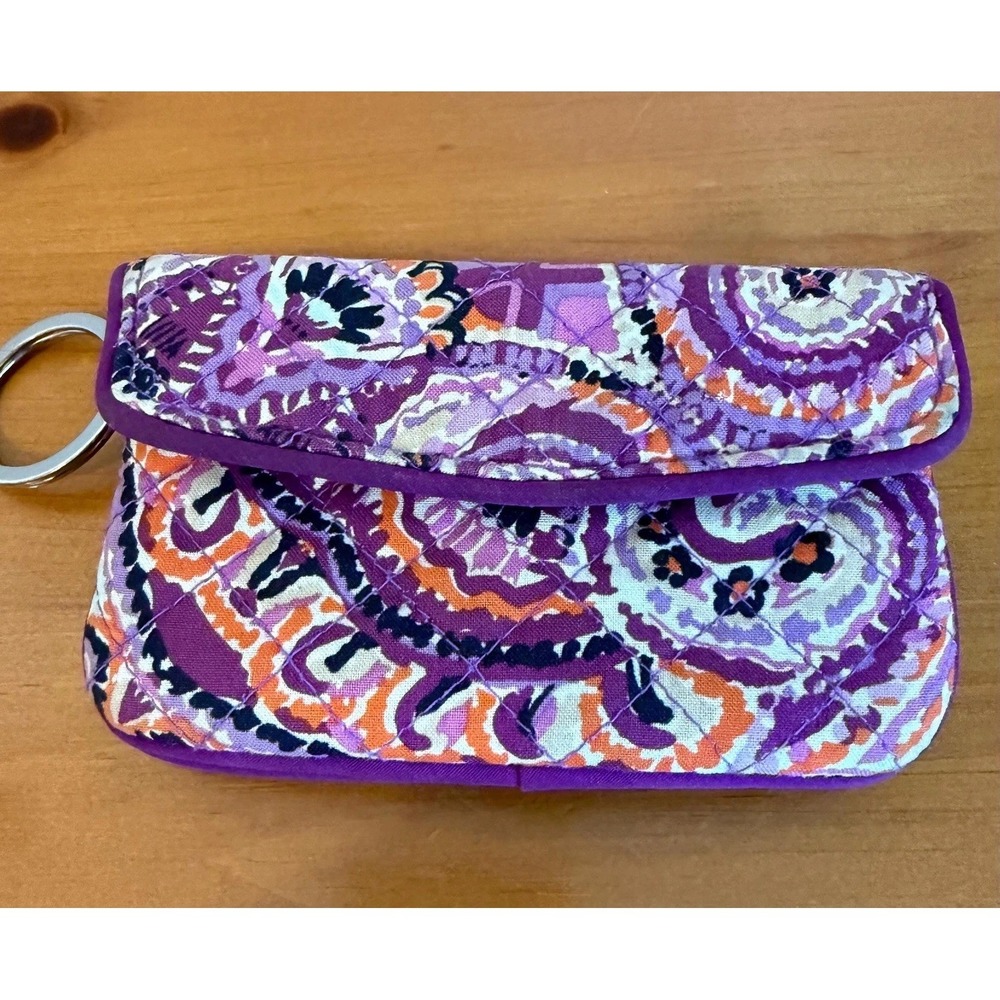 Vera Bradley Dream quilted Tapestry ID‎ Zip Wallet tie dye colorful granny core